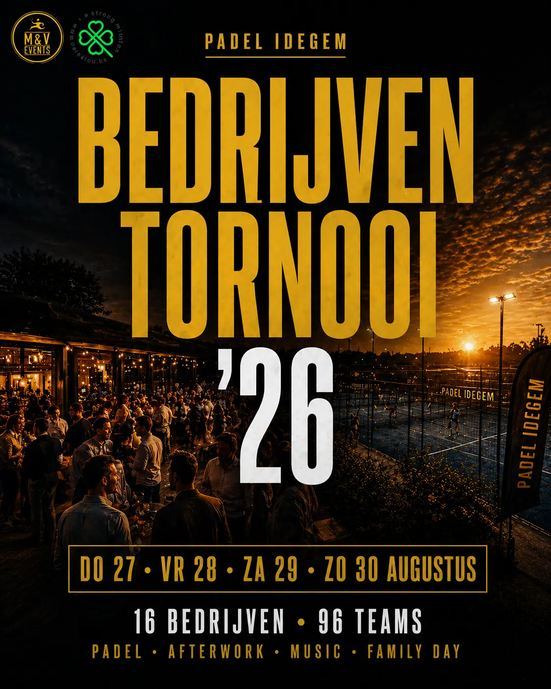 Bedrijventornooi '26 — donderdag 27 tot zondag 30 augustus