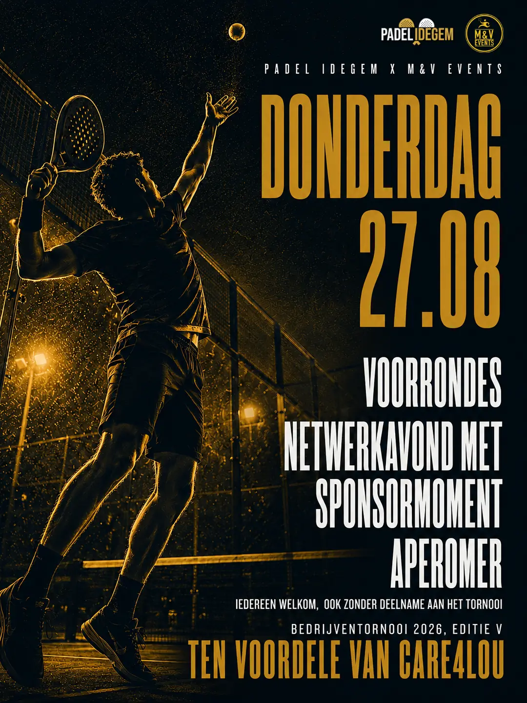 Affiche donderdag 27 augustus — voorrondes en netwerkavond