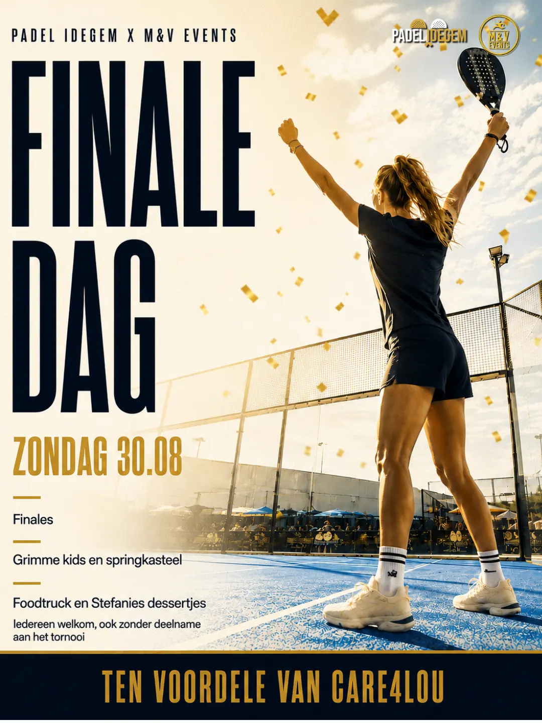 Affiche zondag 30 augustus — finaledag met grime en springkasteel